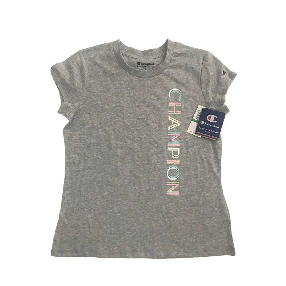 CHAMPION Big Girls Short Sleeves T-shirt -‎ Gray/Size L